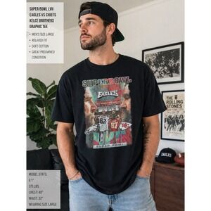 Super Bowl LVII Eagles vs Chiefs Kelce Brothers Graphic Tee NFL Shirt Men's 3XL